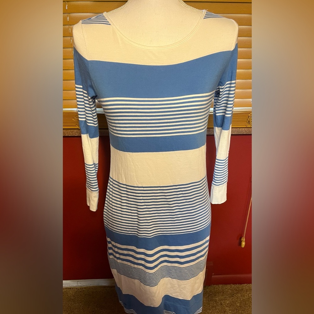 Lilly Pulitzer Blue and White striped dress.